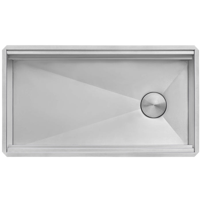 Ruvati 33-inch Workstation Two-Tiered Ledge Kitchen Sink Undermount 16 Gauge Stainless Steel