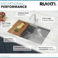 Ruvati 33-inch Workstation Ledge Rounded Corners Undermount 16 Gauge Kitchen Sink Single Bowl