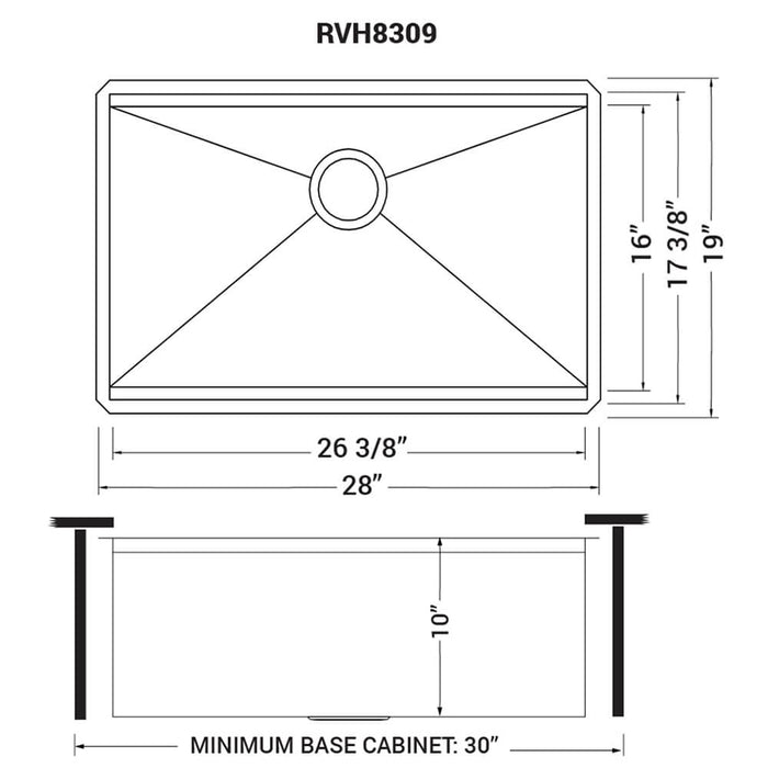 28-inch Workstation Ledge Undermount 16 Gauge Stainless Steel Kitchen Sink Single Bowl