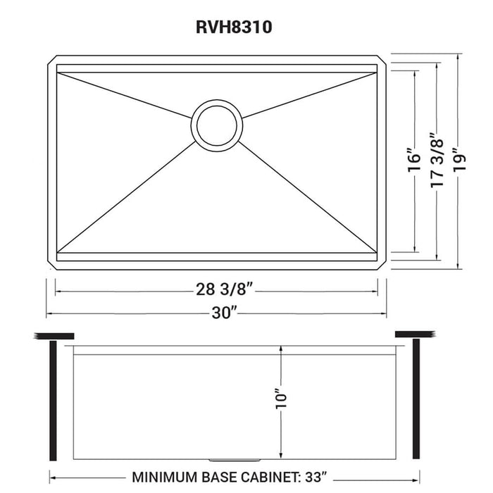 30-inch Workstation Ledge Undermount 16 Gauge Stainless Steel Kitchen Sink Single Bowl