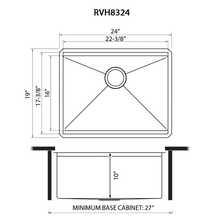Ruvati 24-inch Workstation Rounded Corners Undermount Ledge Kitchen Sink with Accessories