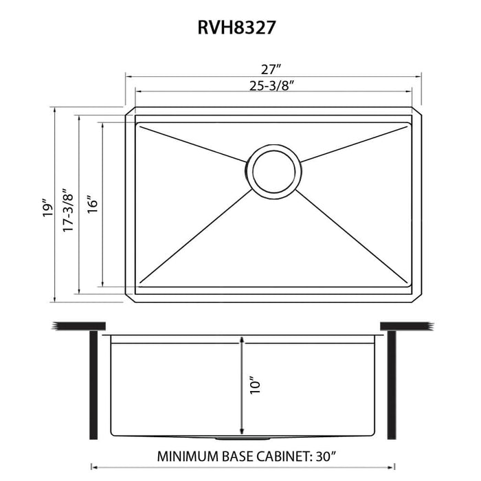 Ruvati 27-inch Workstation Rounded Corners Undermount Ledge Kitchen Sink with Accessories