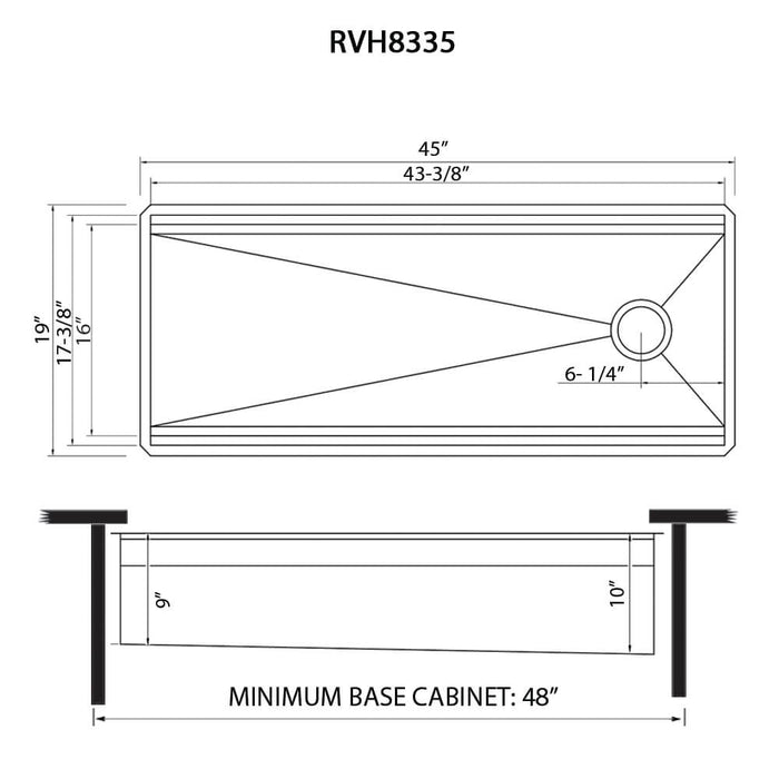 Ruvati 45-inch Workstation Two-Tiered Ledge Kitchen Sink Undermount 16 Gauge Stainless Steel