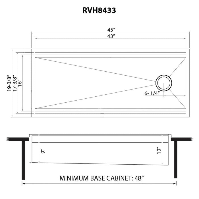 Ruvati 45-inch Workstation Two-Tiered Ledge Kitchen Sink Drop-in Topmount 16 Gauge Stainless Steel