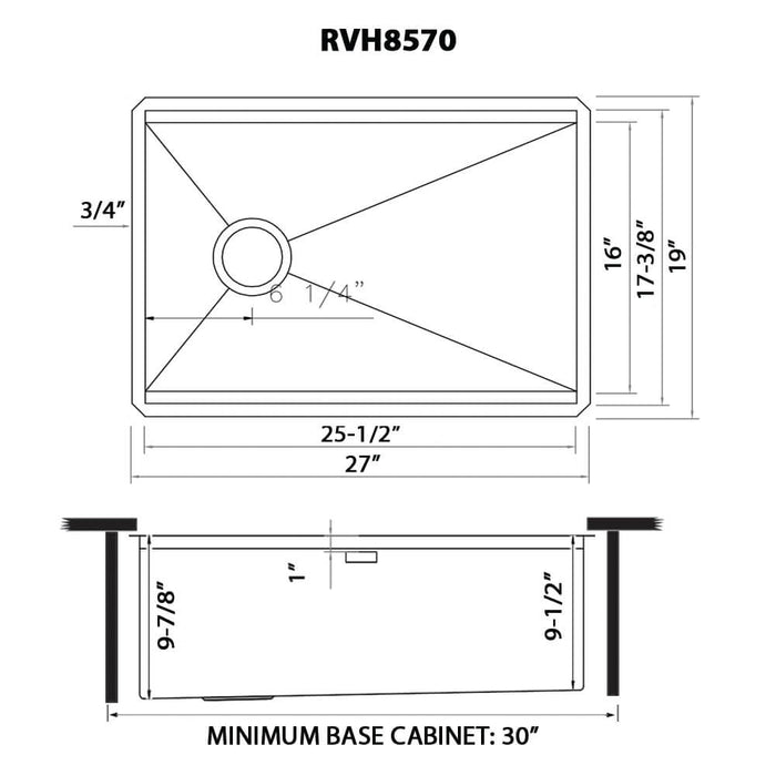 27-inch Workstation Slope Bottom Offset Drain Undermount 16 Gauge Kitchen Sink