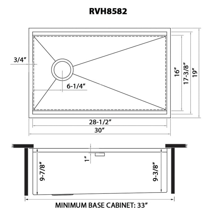 30-inch Workstation Slope Bottom Offset Drain Undermount 16 Gauge Kitchen Sink