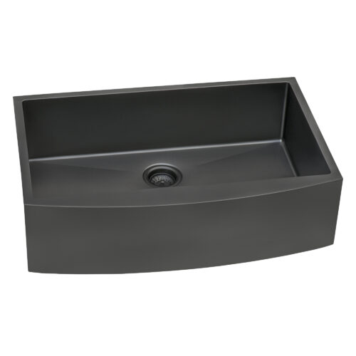 33-inch Apron-Front Farmhouse Kitchen Sink - Gunmetal Black Matte Stainless Steel Single Bowl