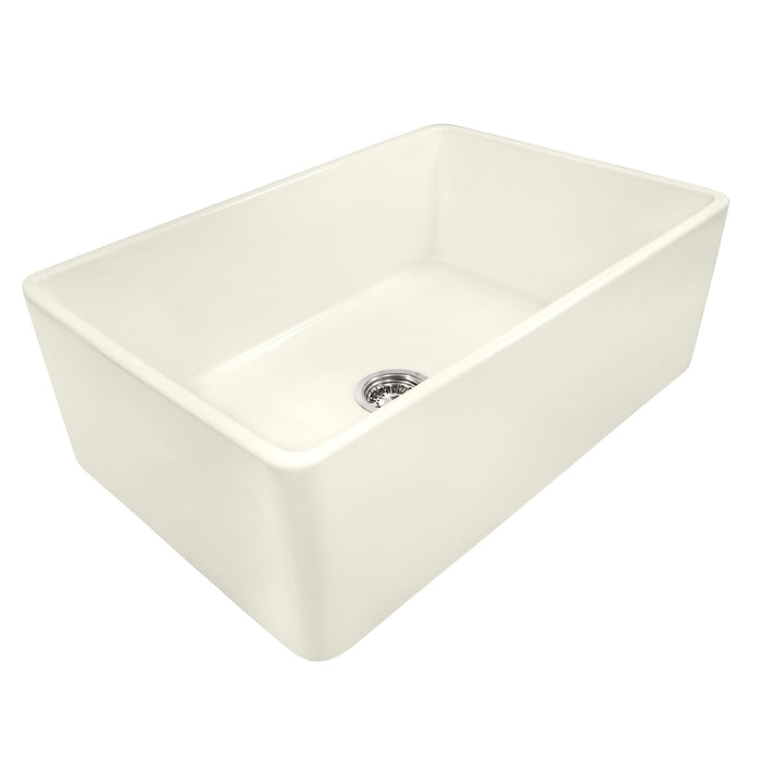 30 x 20 inch Fireclay Reversible Farmhouse Apron-Front Kitchen Sink Single Bowl - Biscuit