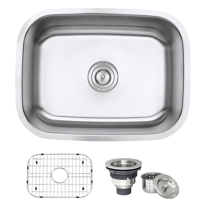 24-inch Undermount 16 Gauge Stainless Steel Kitchen Sink Single Bowl - RVM4132