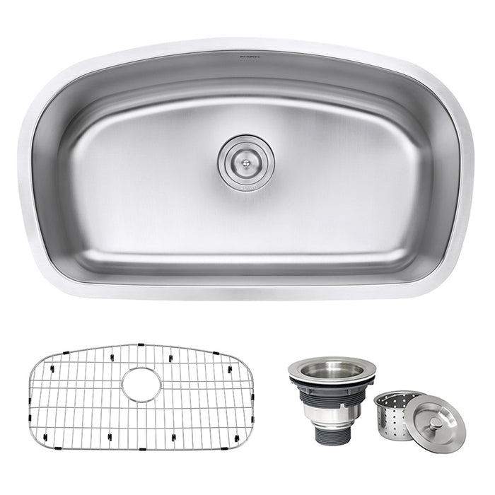 Ruvati RVM4210 Undermount 16 Gauge 33" Kitchen Sink Single Bowl