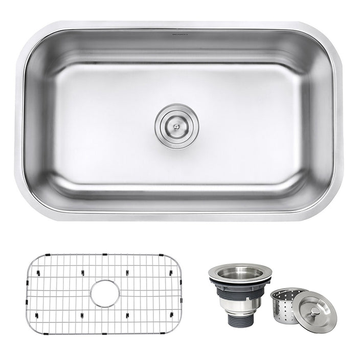 30-inch Undermount 16 Gauge Stainless Steel Kitchen Sink Single Bowl - RVM4250