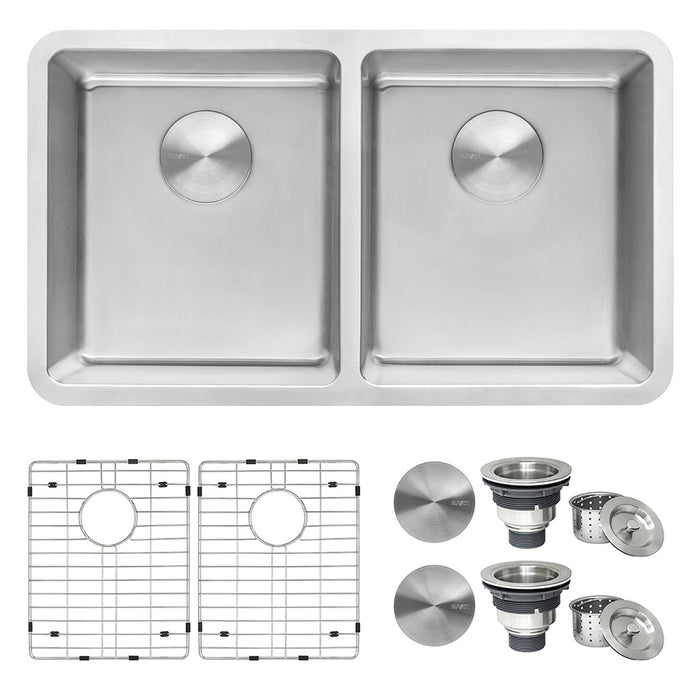 31-inch Undermount Kitchen Sink 50/50 Double Bowl 16 Gauge Stainless Steel - RVM5099