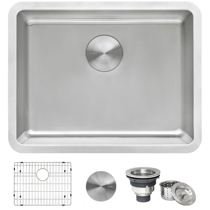 23-inch Undermount Kitchen Sink 16 Gauge Stainless Steel Single Bowl - RVM5908