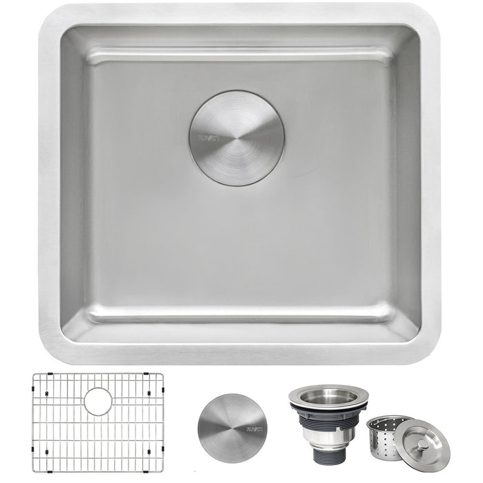 18-inch Undermount Bar Prep Kitchen Sink 16 Gauge Stainless Steel Single Bowl - RVM5916