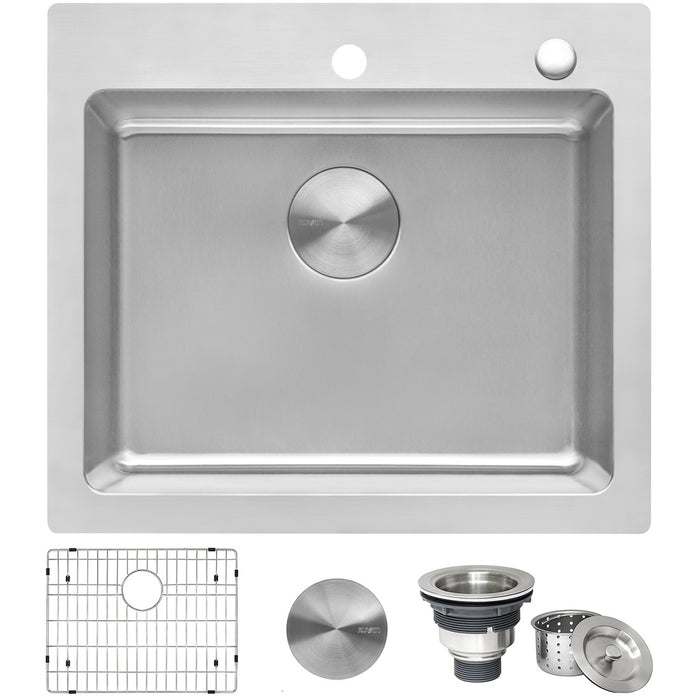 23 x 20 inch Drop-in Topmount Kitchen Sink 16 Gauge Stainless Steel Single Bowl - RVM5923