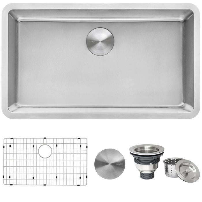 31-inch Undermount Kitchen Sink 16 Gauge Stainless Steel Single Bowl - RVM5931