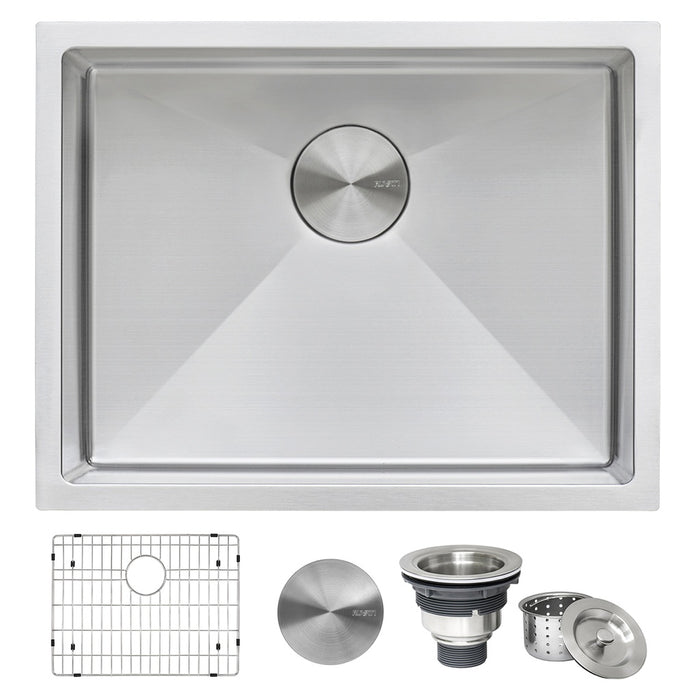 23" x 18" x 12" Deep Laundry Utility Sink Rounded Corners Undermount 16 Gauge Stainless Steel