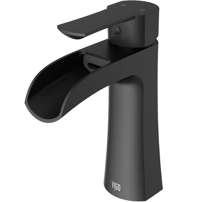 Paloma Single Hole Bathroom Faucet In Matte Black
