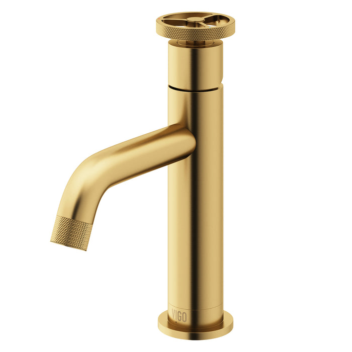 Cass Pinnacle Single Hole Single-Handle Bathroom Faucet in Matte Brushed Gold