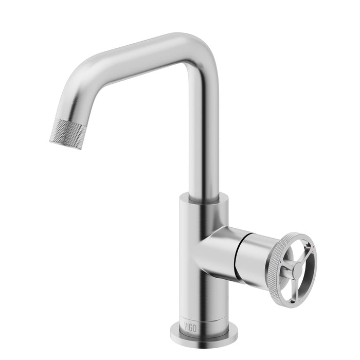 Cass Oblique Single Hole Single-Handle Bathroom Faucet in Brushed Nickel