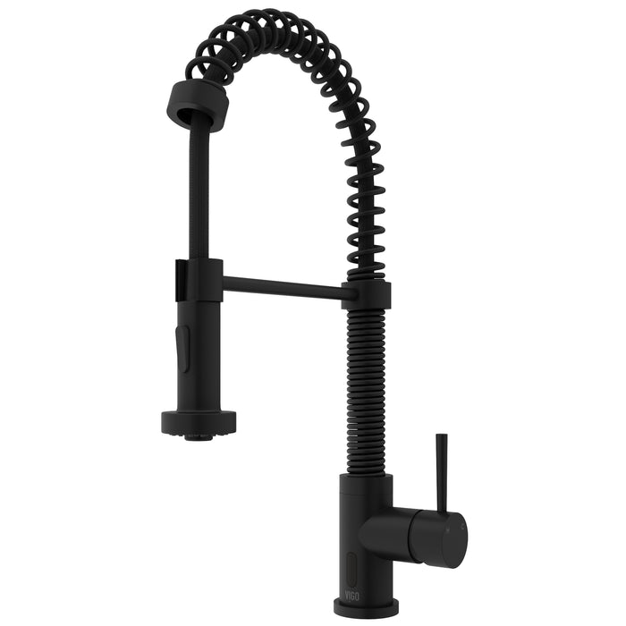 Handle Pull-Down Sprayer Kitchen Faucet with Touchless Sensor in Matte Black