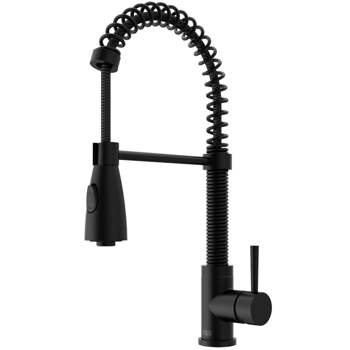 Brant Pull-Down Spray Kitchen Faucet In Matte Black