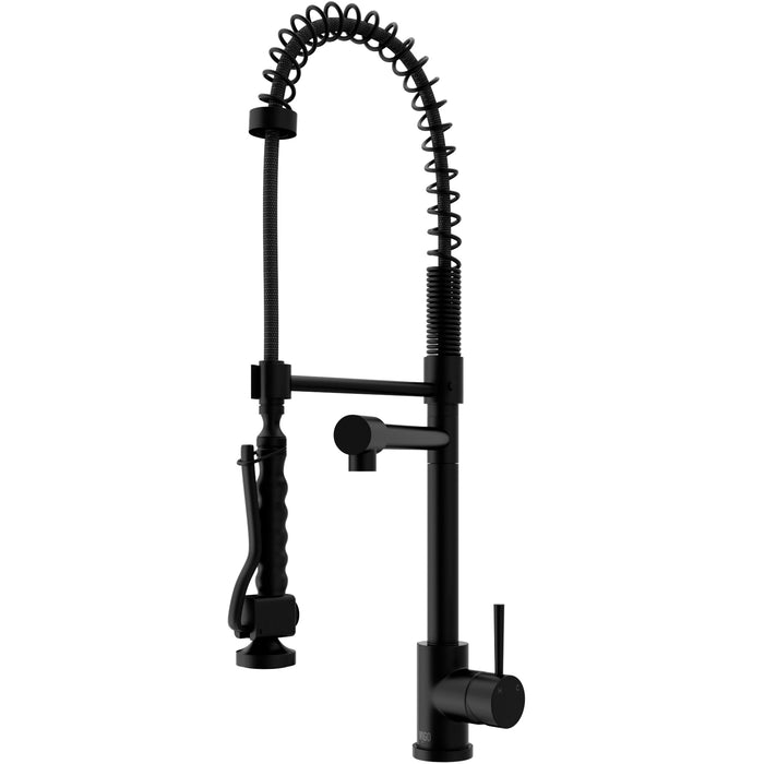 Zurich Pull-Down Spray Kitchen Faucet in Matte Black
