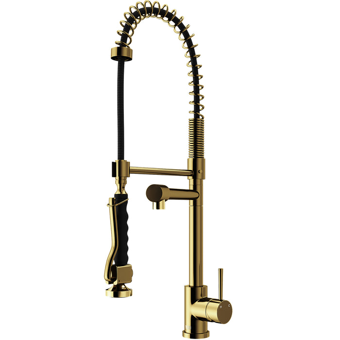 Zurich Single-Handle Pull-Down Sprayer Kitchen Faucet in Matte Gold