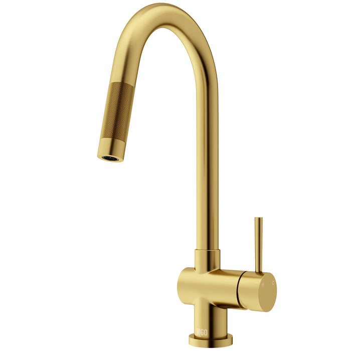 Gramercy Single-Handle Pull-Down Sprayer Kitchen Faucet with Touchless Sensor in Matte Brushed Gold