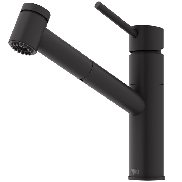 Branson Pull-Out Spray Kitchen Faucet In Matte Black