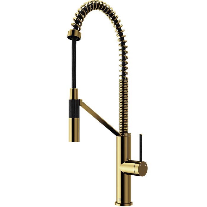 Livingston Single-Handle Pull-Down Sprayer Kitchen Faucet in Matte Gold