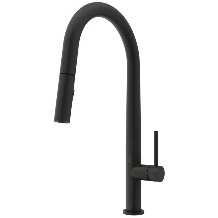 Greenwich Single-Handle Pull-Down Sprayer Kitchen Faucet with Touchless Sensor in Matte Black