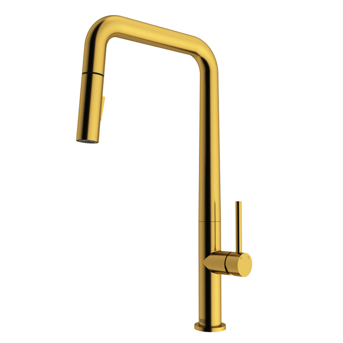 Parsons Single Handle Pull-Down Sprayer Kitchen Faucet in Matte Brushed Gold
