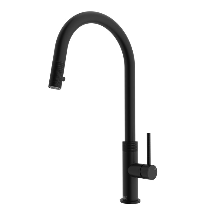 Bristol Single Handle Pull-Down Kitchen Faucet in Matte Black