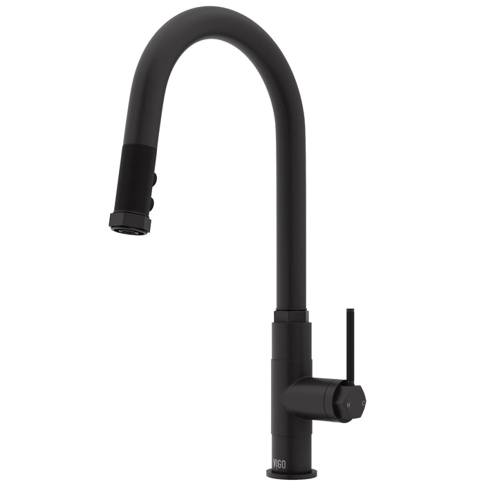 Hart Arched Single-Handle Pull-Down Kitchen Faucet in Matte Black