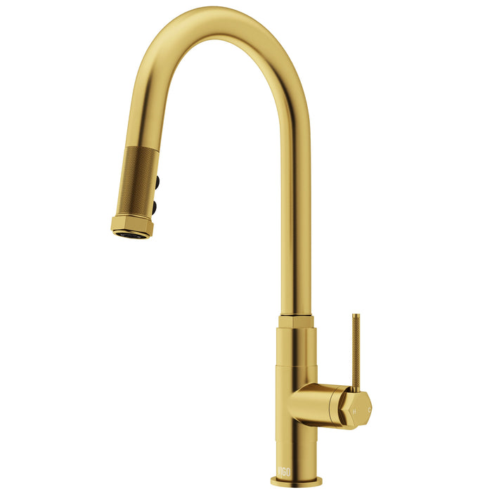 Hart Arched Single-Handle Pull-Down Kitchen Faucet Matte Brushed Gold