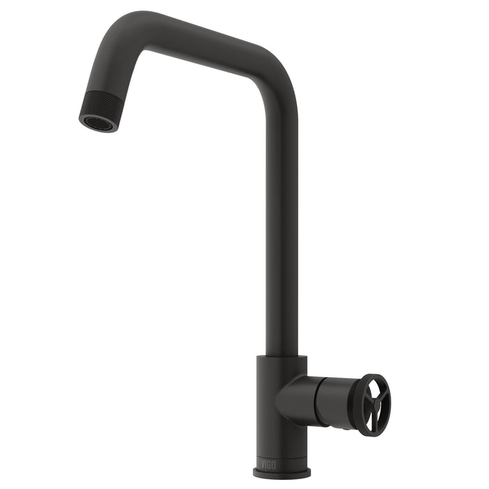 Cass Industrial Single Handle Kitchen Bar Faucet in Matte Black