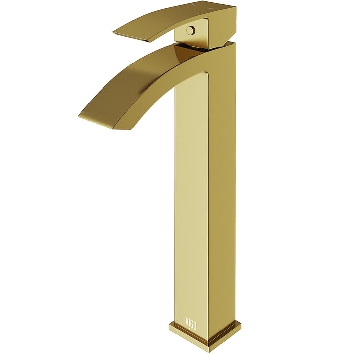 Duris Single Hole Single-Handle Vessel Bathroom Faucet in Matte Gold