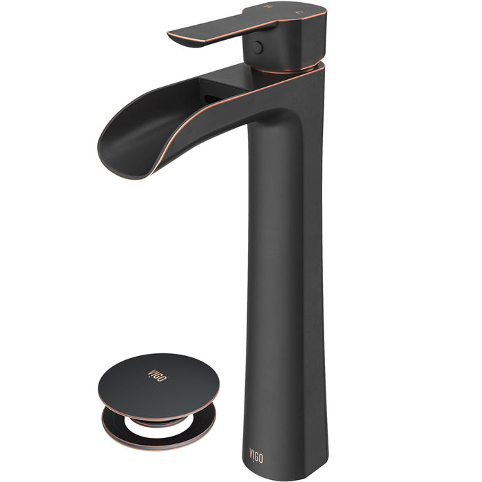 Niko Single Handle Single-Hole Bathroom Vessel Faucet Set with Pop-Up Drain Set in Antique Rubbed Bronze