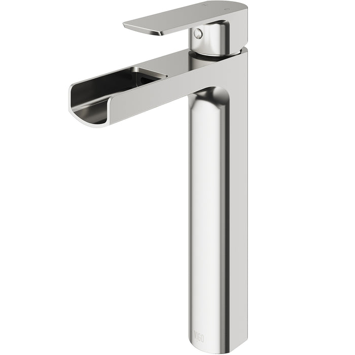 Amada Vessel Bathroom Faucet In Brushed Nickel