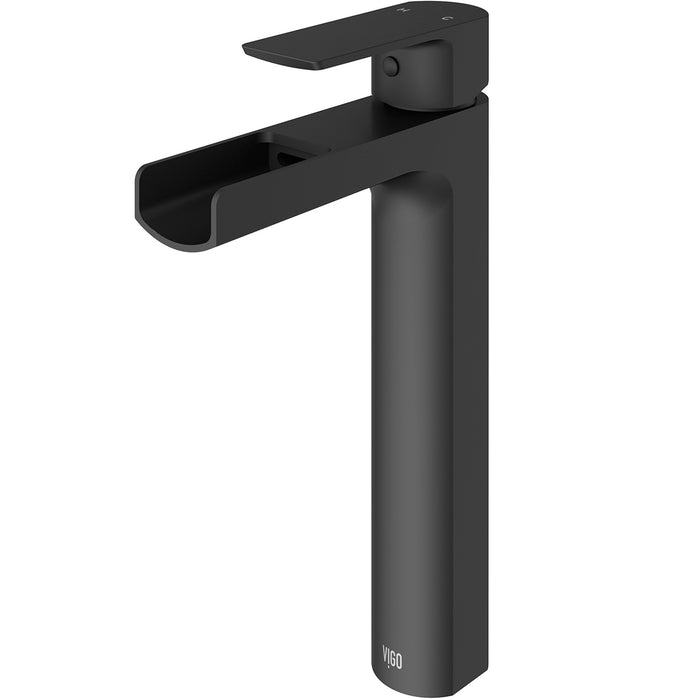 Amada Vessel Bathroom Faucet In Matte Black