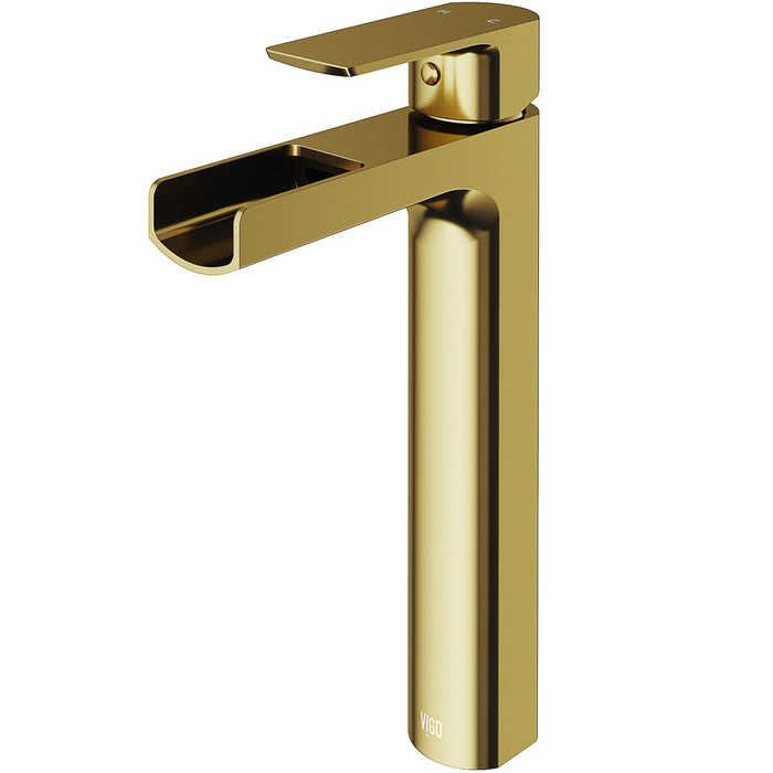 Amada Single Hole Single-Handle Vessel Bathroom Faucet in Matte Gold