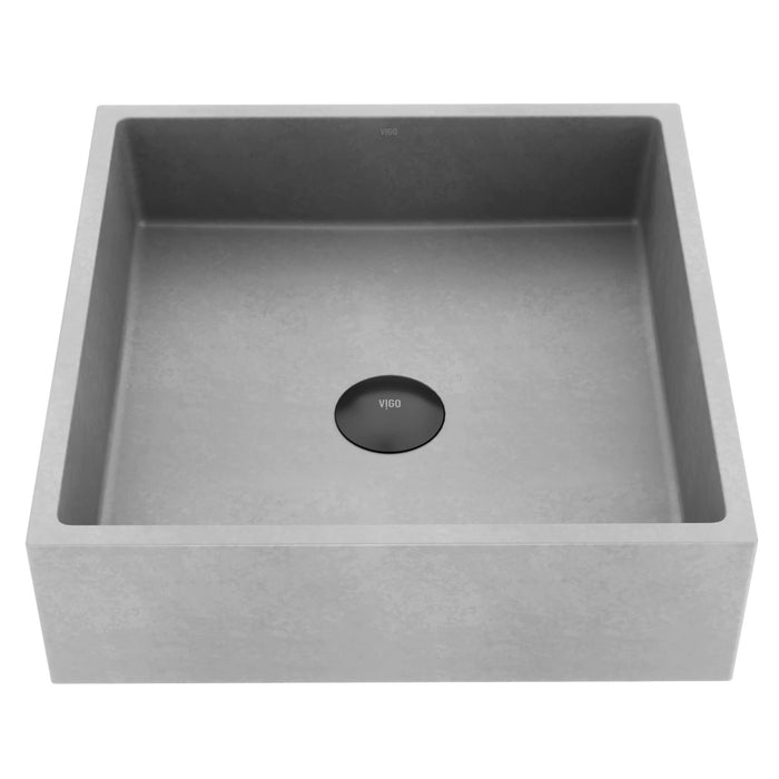 Concreto Stone 15" Square Bathroom Vessel Sink