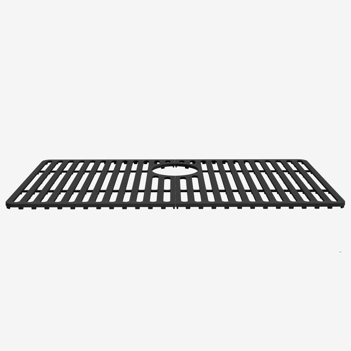 28 in. Silicone Kitchen Sink Protective Bottom Grid For Single Basin Sink in Matte Black
