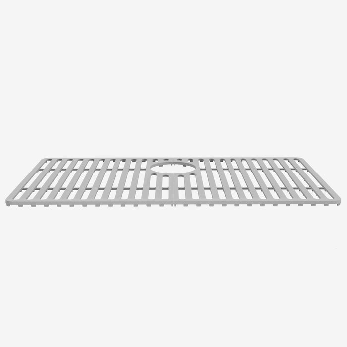 28 in. Silicone Kitchen Sink Protective Bottom Grid For Single Basin Sink in Gray