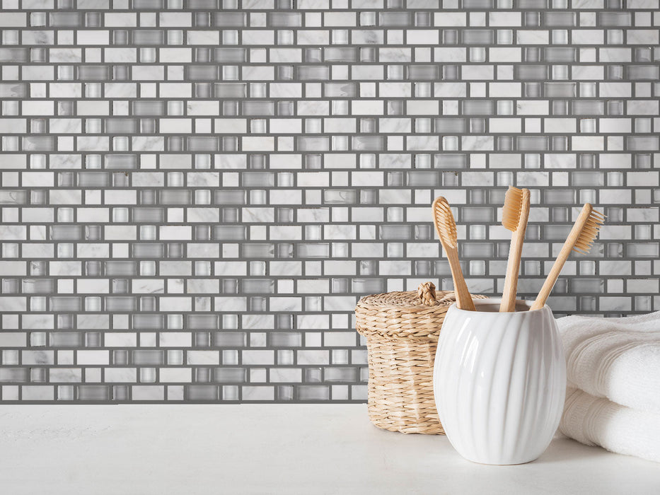 White Fossil 5/8" Combo Mosaic