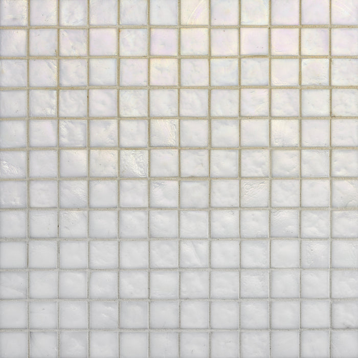 White Irid 1" x 1" Mosaic