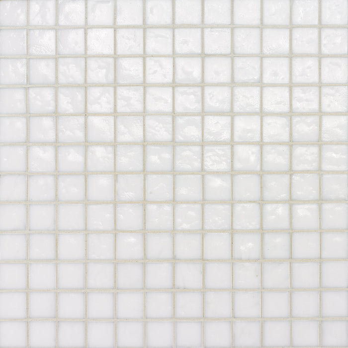 White Non-Irid 1" x 1" Mosaic