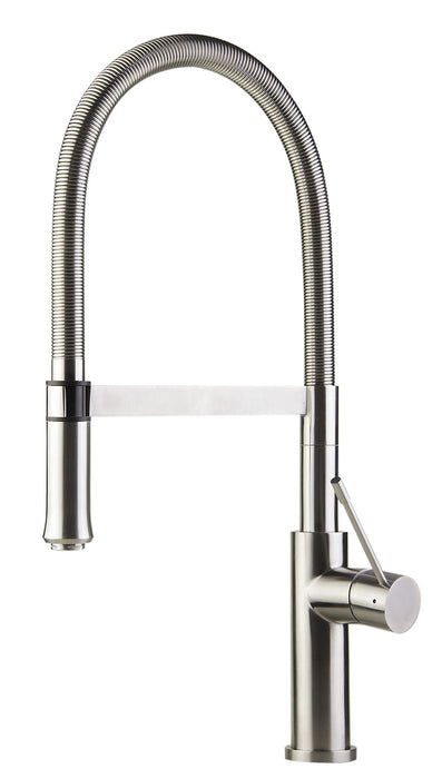 Brushed Gooseneck Single Hole Kitchen Faucet
