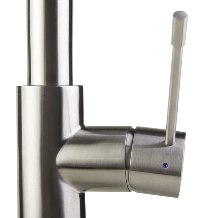 Brushed Gooseneck Single Hole Kitchen Faucet